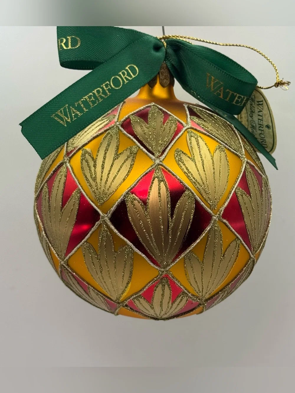 1999 Waterford Holiday Heirlooms Christmas Jubilee Ball Ornament Handmade Poland